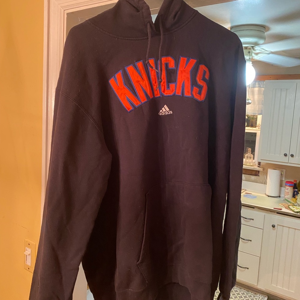 Men’s knicks adidas embroidered hoodie size xl